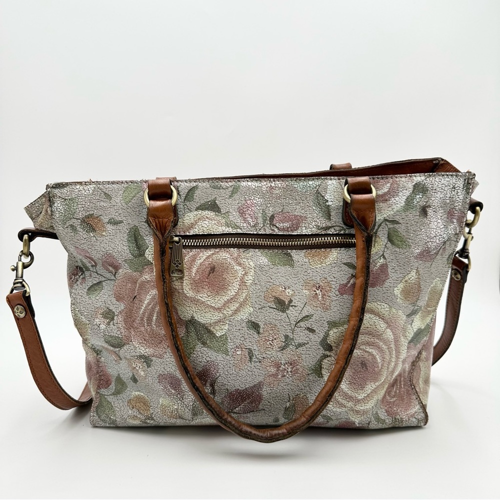 Patricia Nash Zancona Cracked Rose Leather Tote Satchel - Picture 4 of 13
